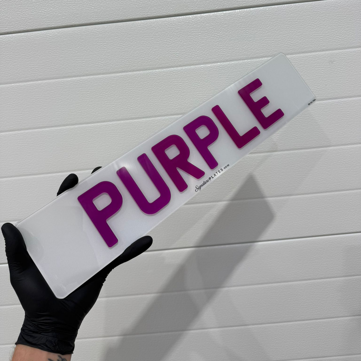 Signature Plates  Purple Backed License Plate